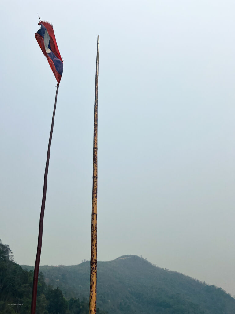 Mast at the front of the Laos slow boat