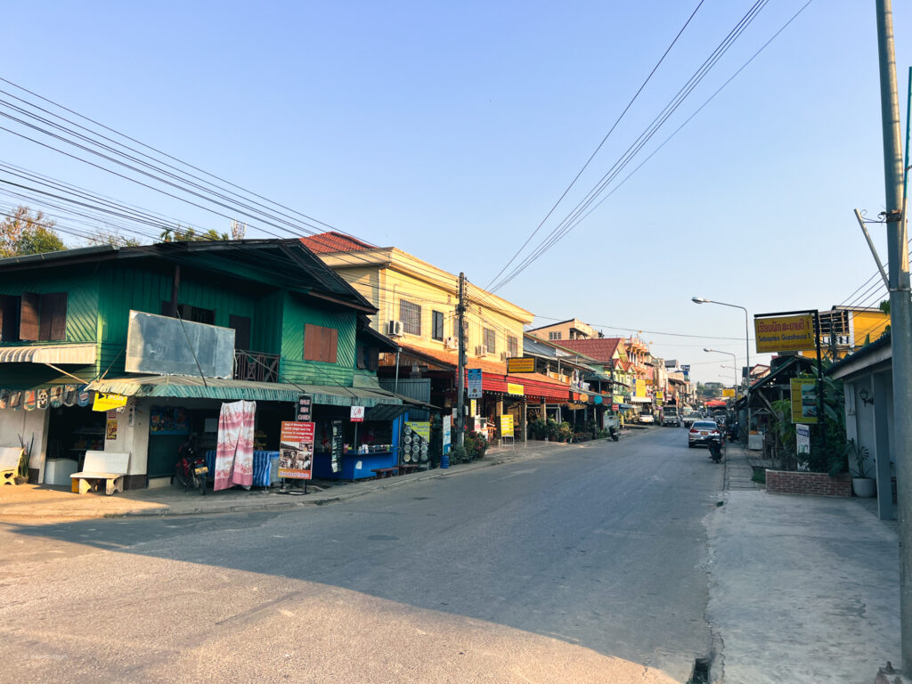 A street in Huay Xai, Laos. 