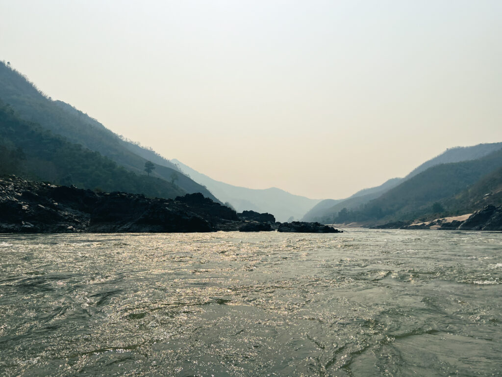 View of the Mekong River from the slow boat